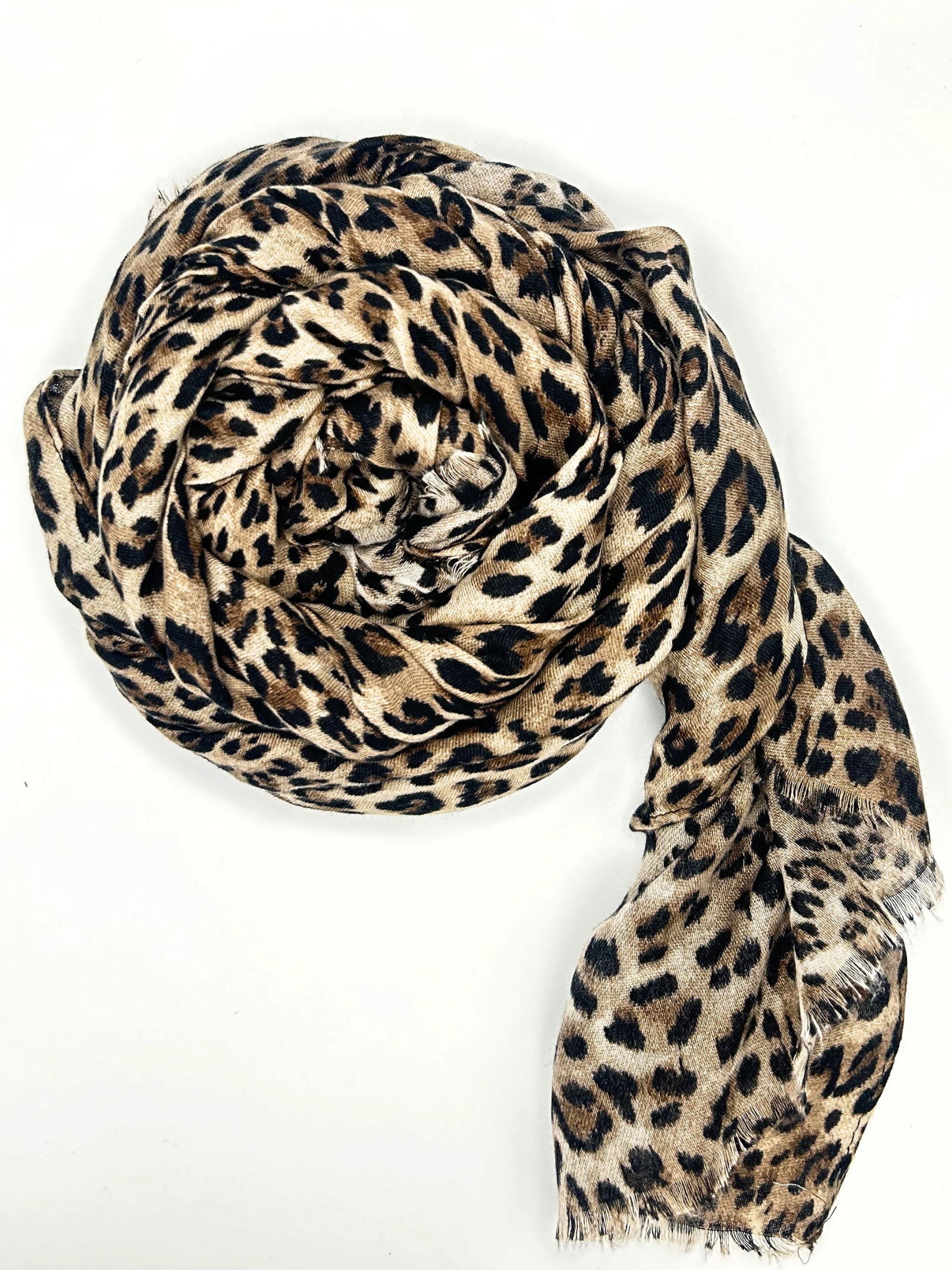 Foulard taupe léopard Kaya