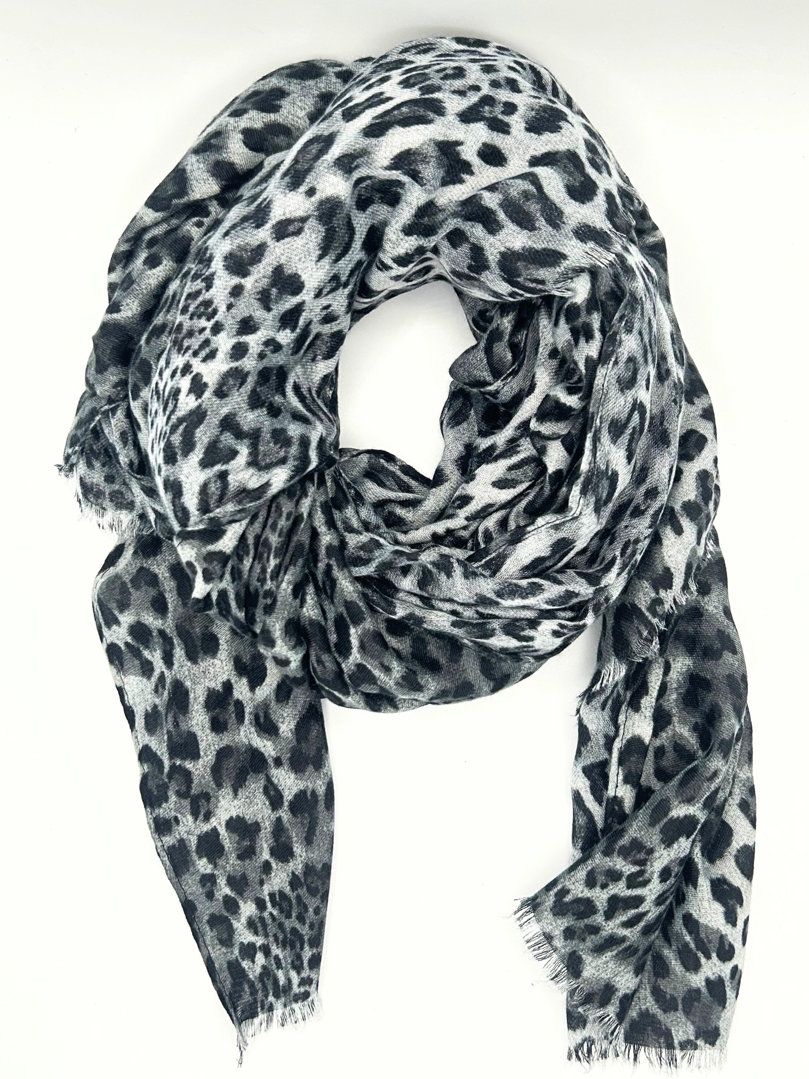 Foulard gris léopard Kaya