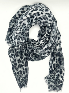 Foulard gris léopard Kaya