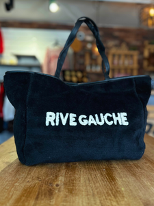 Grand sac noir moumoute Rive Gauche