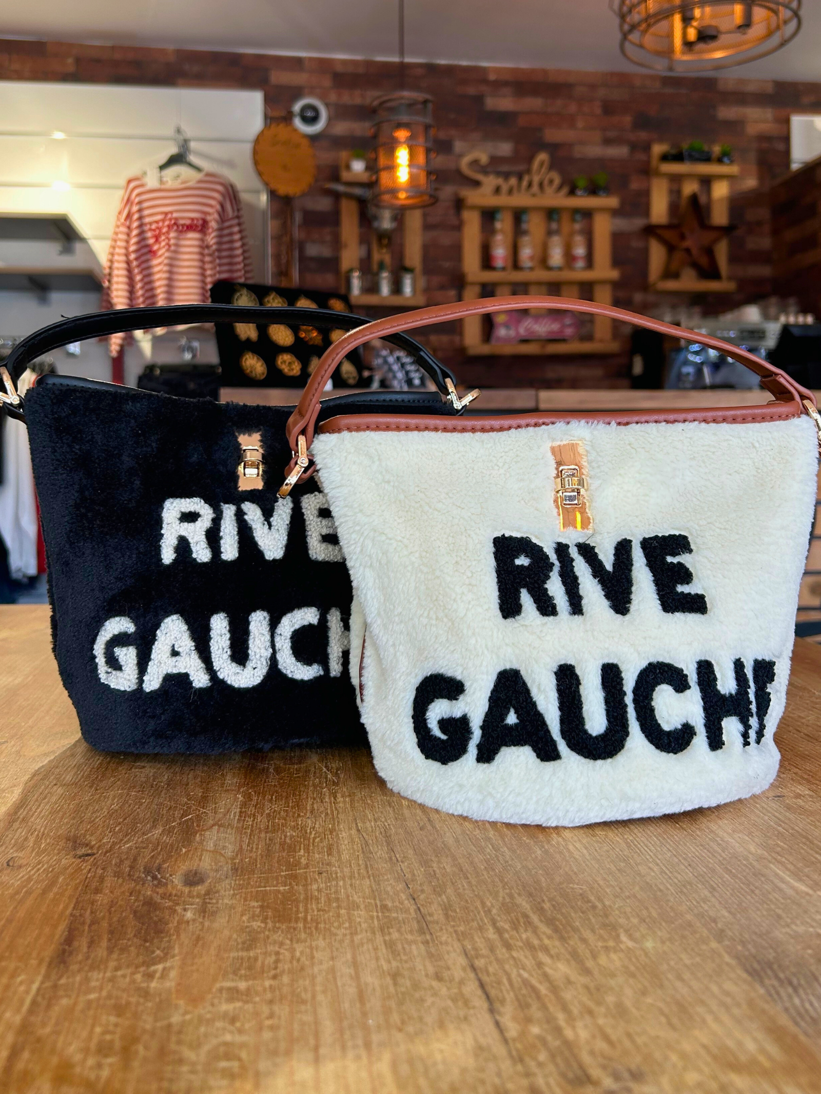 Petit sac moumoute écru Rive gauche