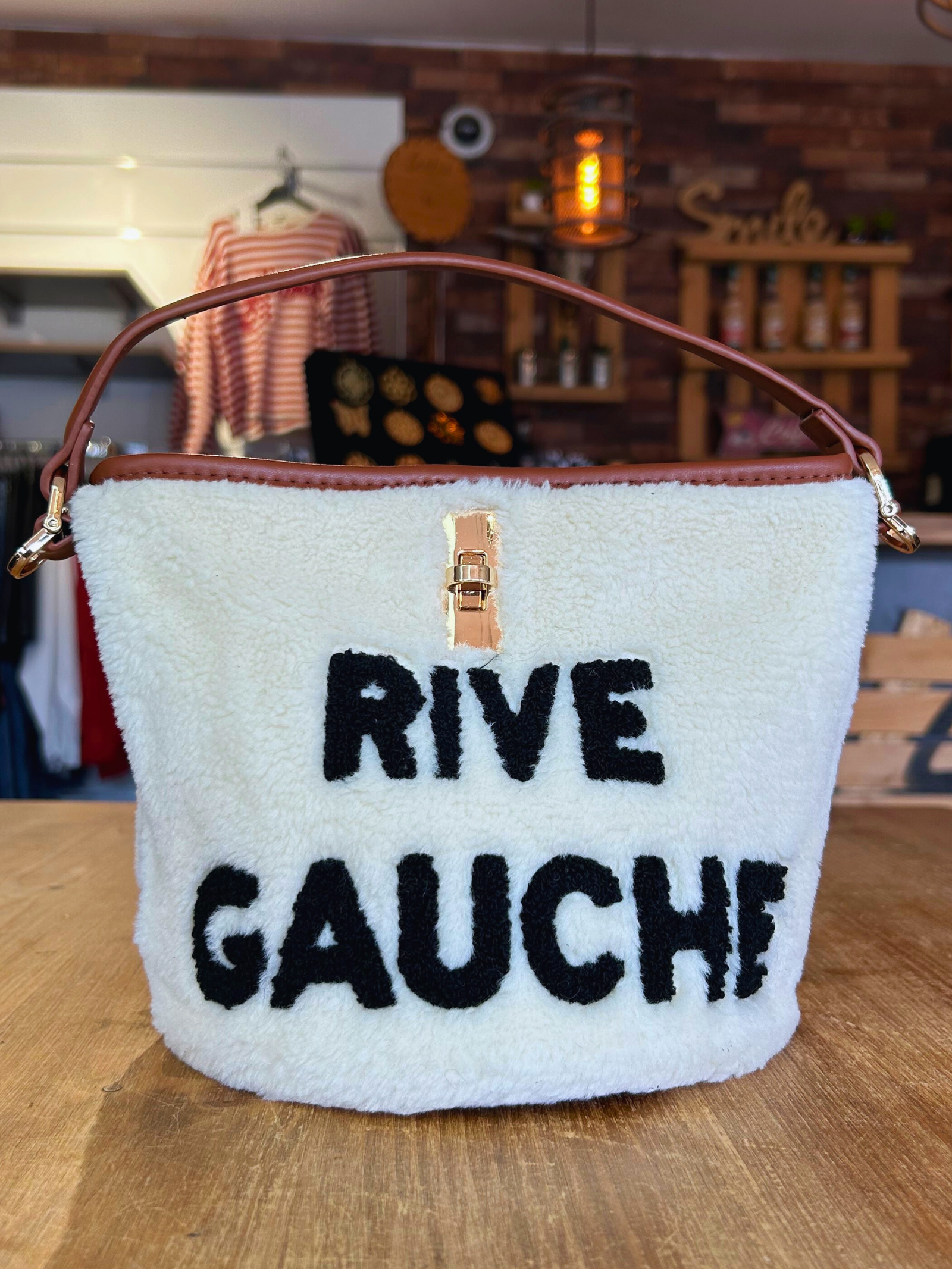 Petit sac moumoute écru Rive gauche