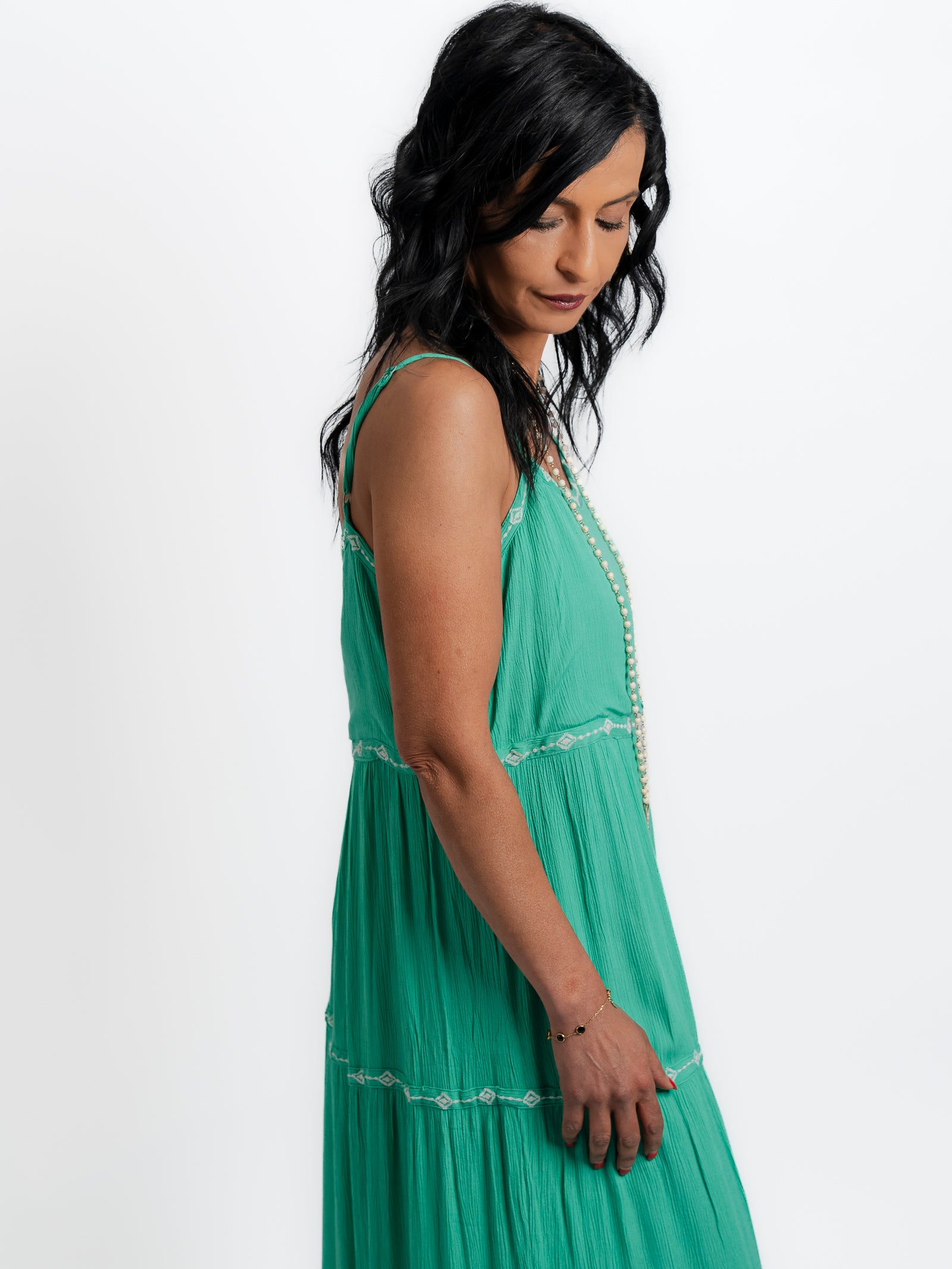 Robe longue verte Jade