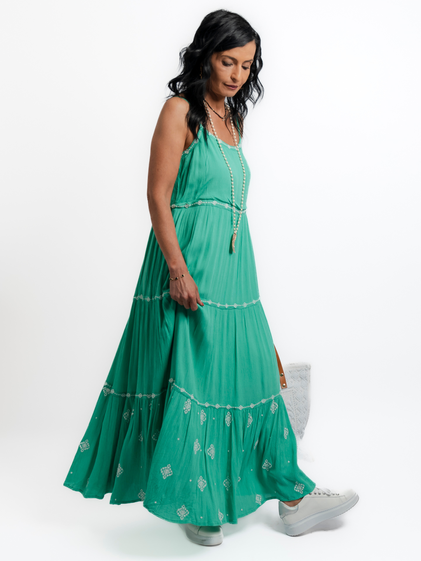 Robe longue verte Jade